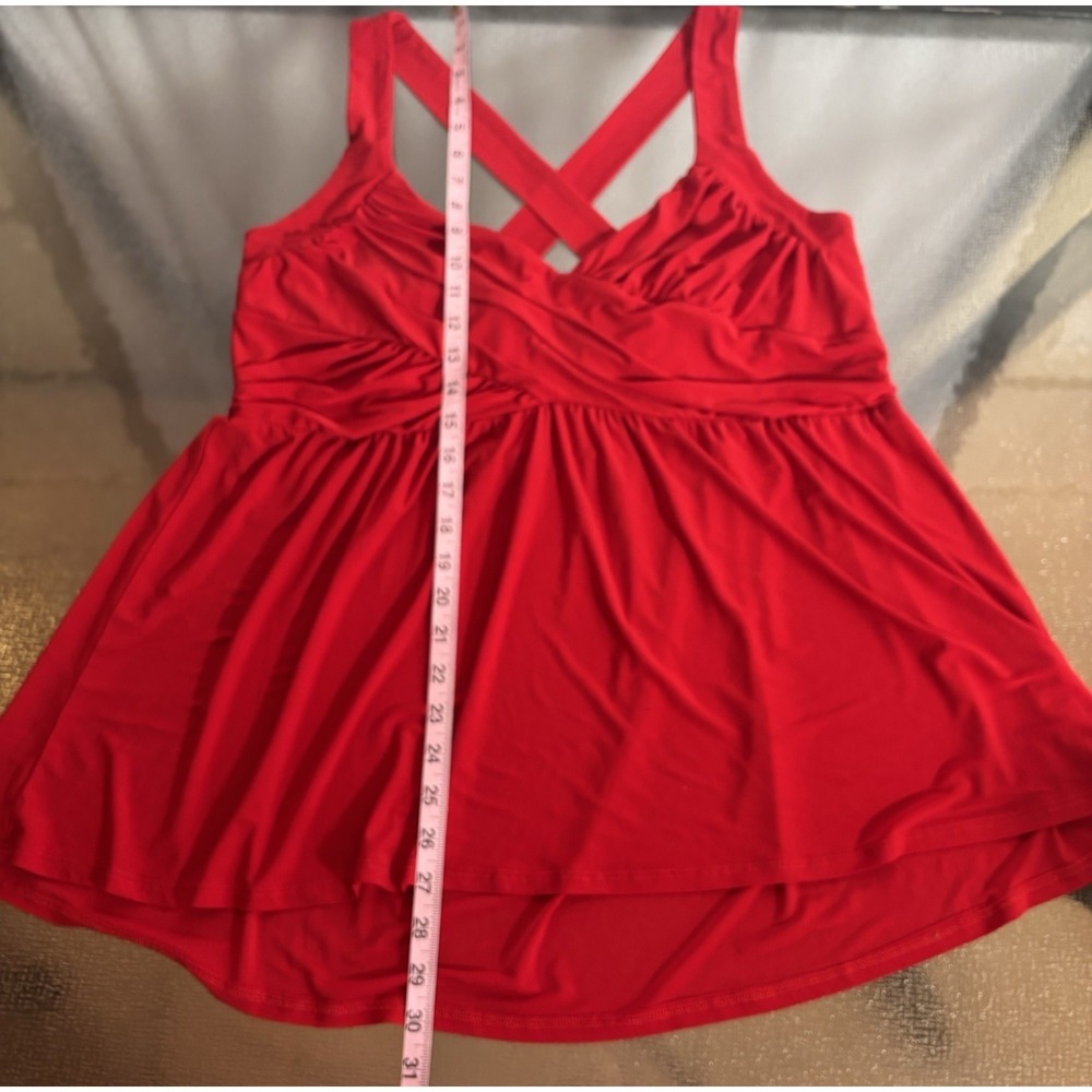 Torrid Top Womens 3X Cherry Red Cross Back Romantic Going Out Tank Draped Y2K - Picture 5 of 6